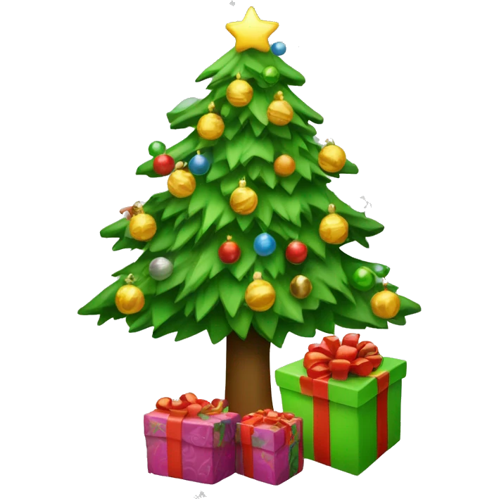 christmas tree with presents emoji
