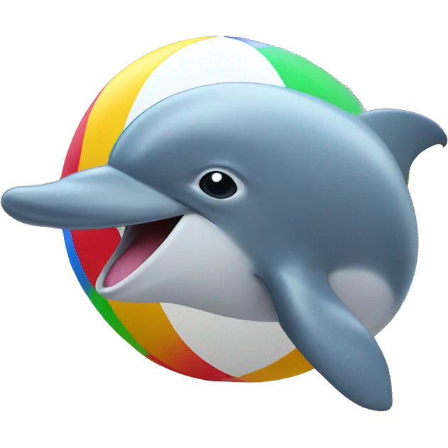 Dolphin with beach ball emoji