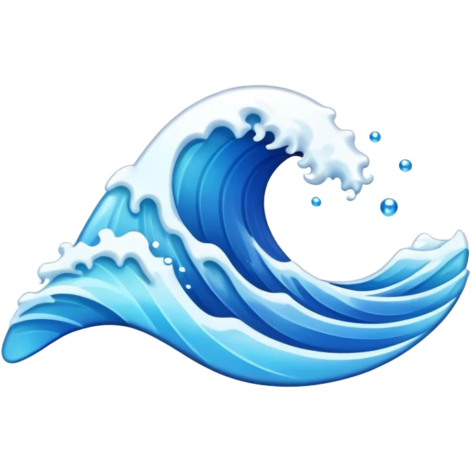 Wave with plastic waste floating emoji