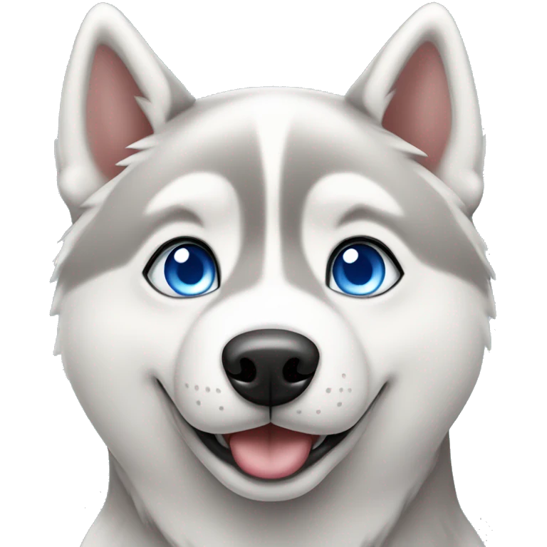 Siberian husky with blue eyes emoji
