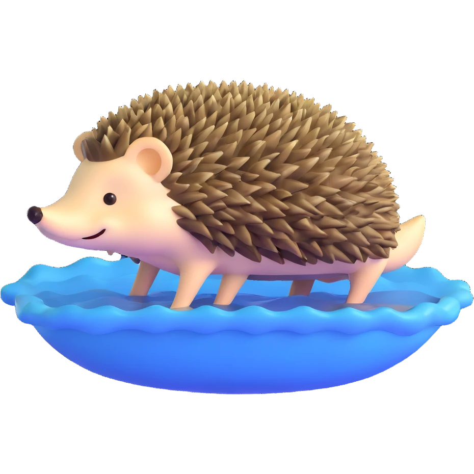 hedgehog floating on water emoji