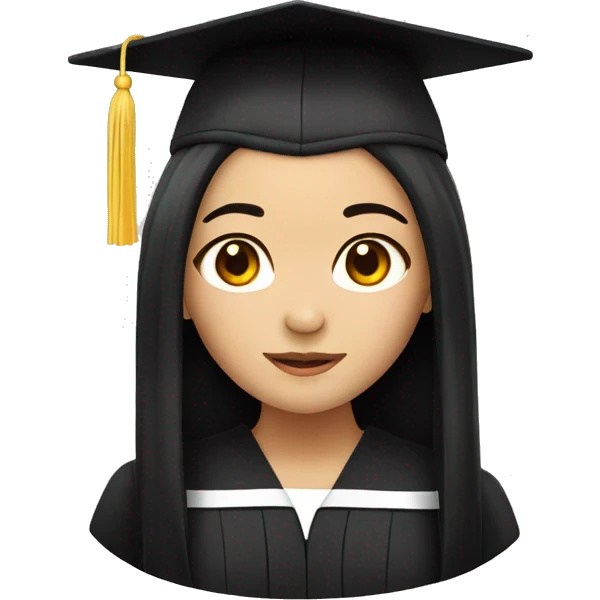 asian graduation girl with long black hair emoji