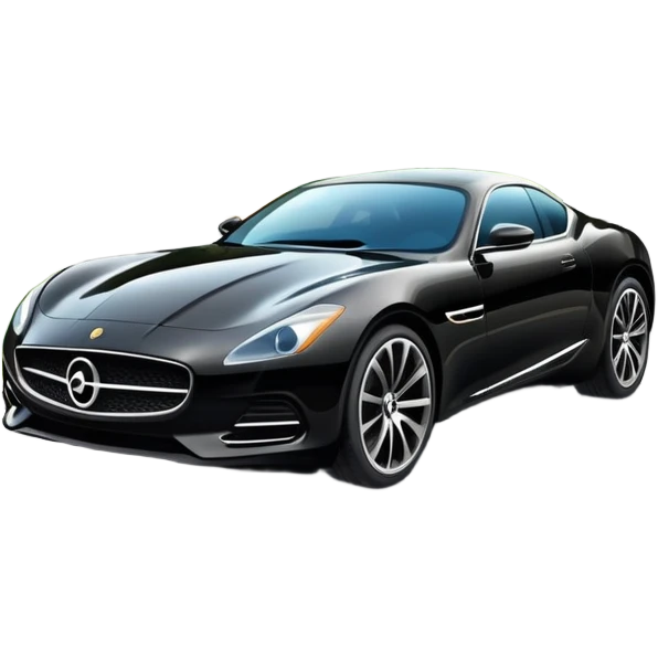luxury car is driving on a scenic highway with beautiful landscape around emoji