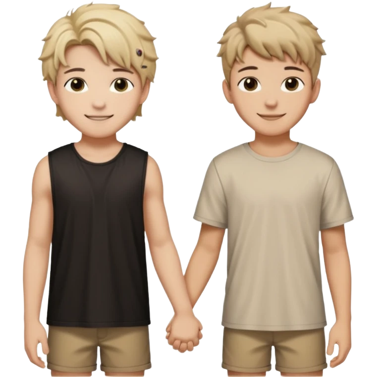 Greek god holding hands with Felix from Stray Kids emoji