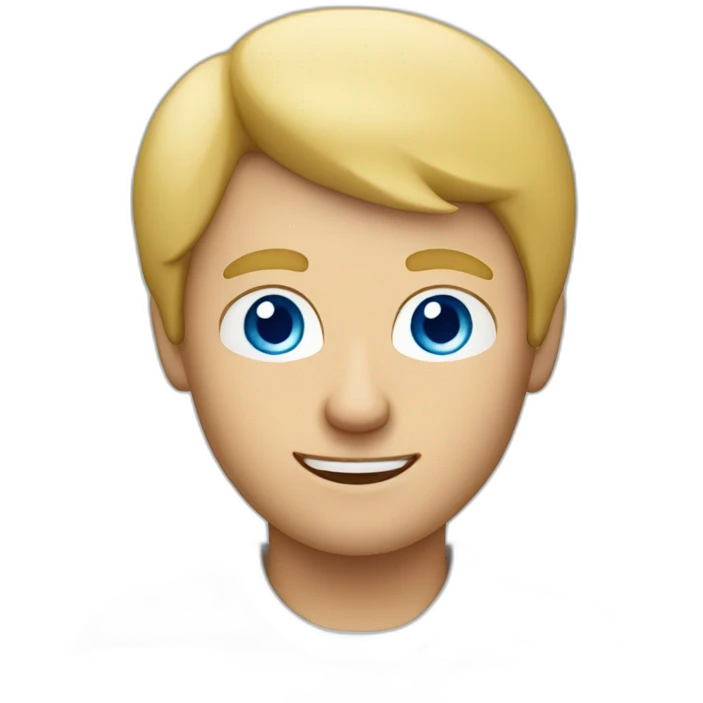 a blond man with blue eyes making a pizza emoji