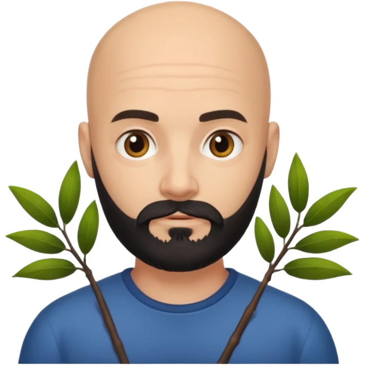 A bald man with a bush black beard emoji