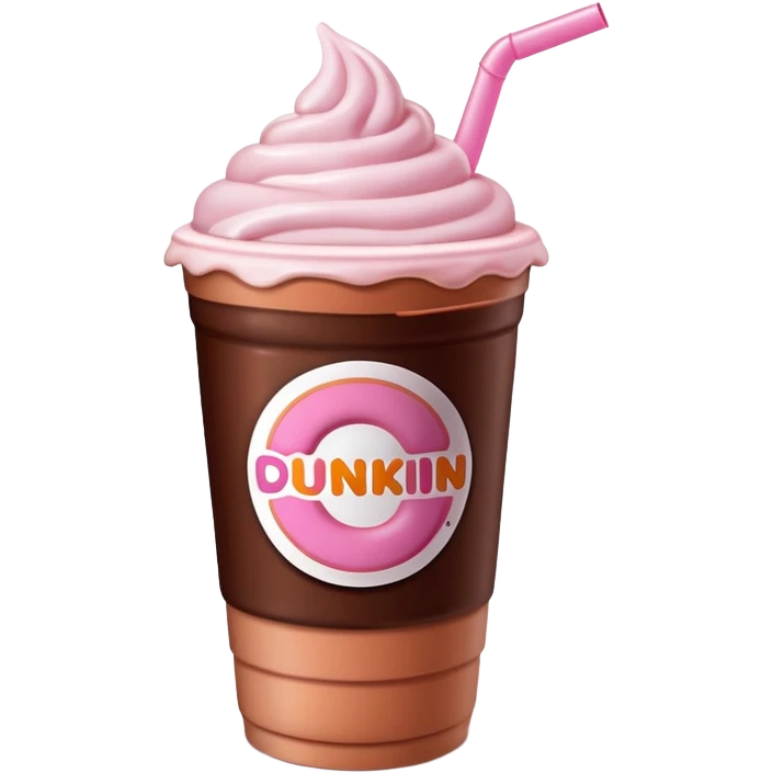 Light pink Dunkin refresher with chocolate cold foam melting into drink  emoji