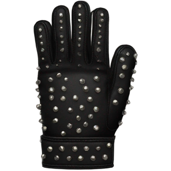 black studded leather glove emoji