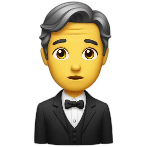 Sad yet elegant emoji