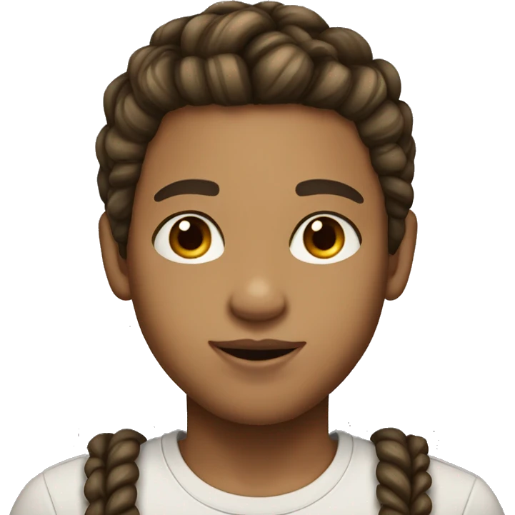 light skin boy with braids brown eyes and big lips emoji