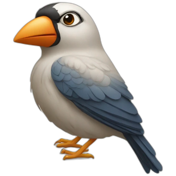 Oiseau qui fait un bisou emoji