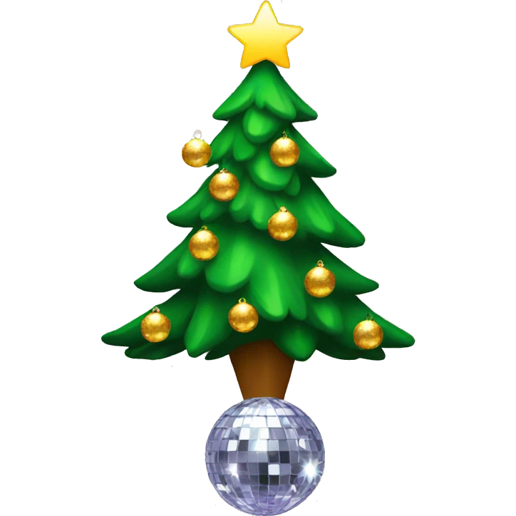 Christmas tree with disco balls emoji