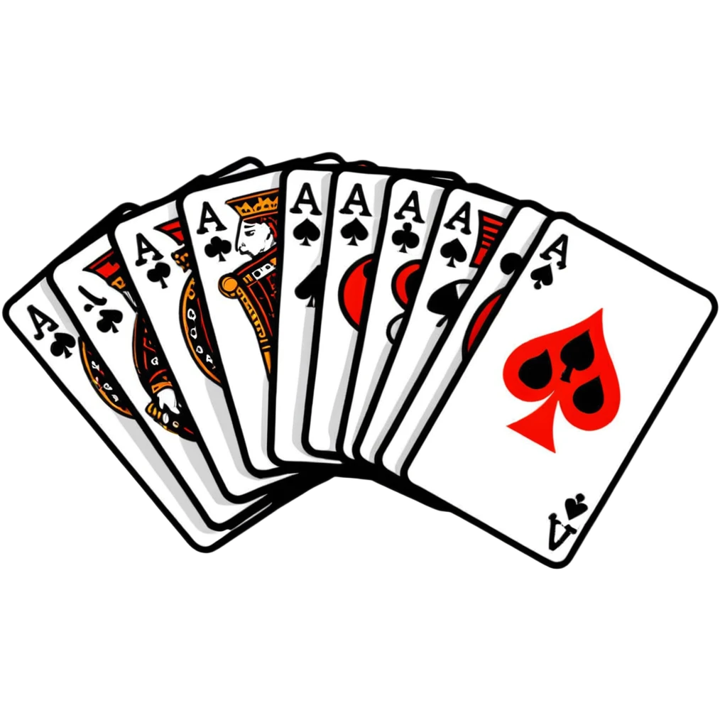 Canasta card game with red and black cards spread out emoji