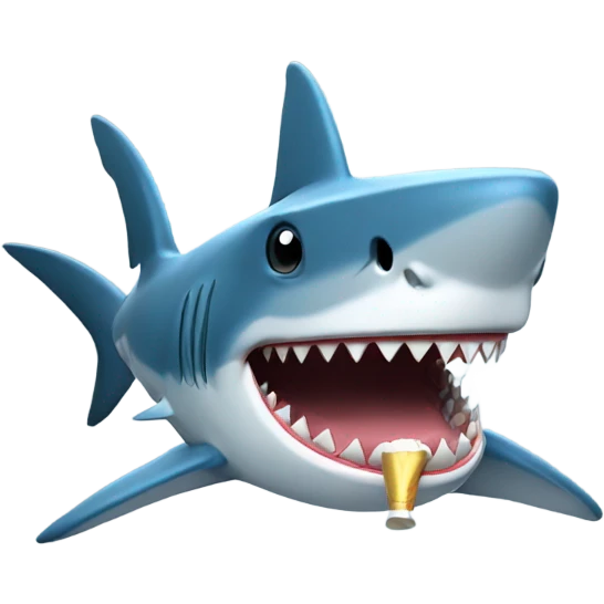 Shark with joint in mouth emoji