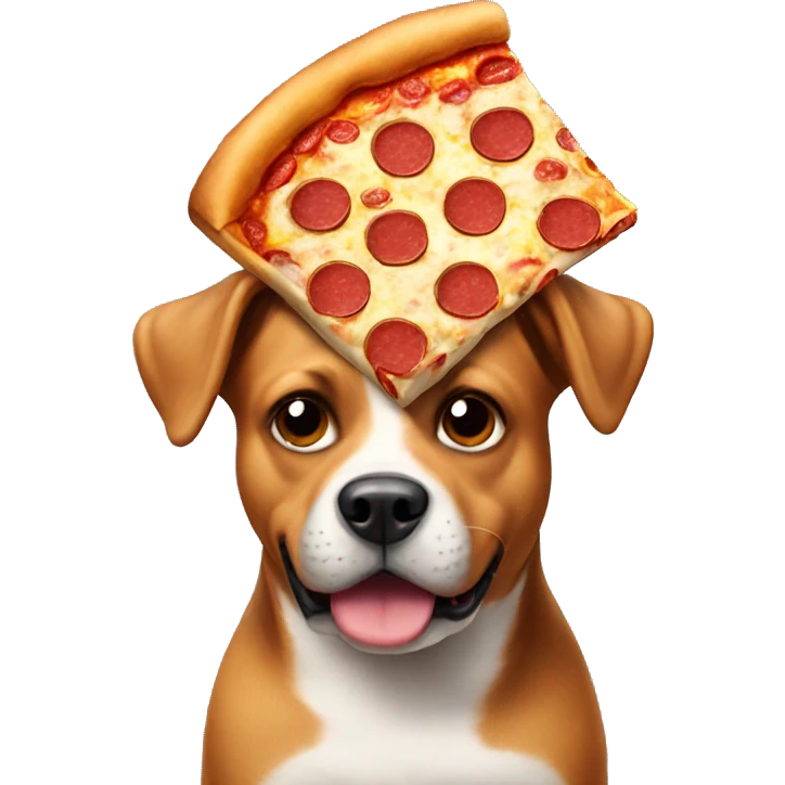 dog with pizza cake emoji