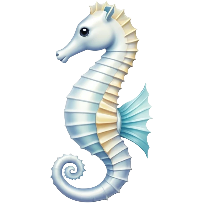 A white seahorse with delicate fins, elegant and graceful emoji