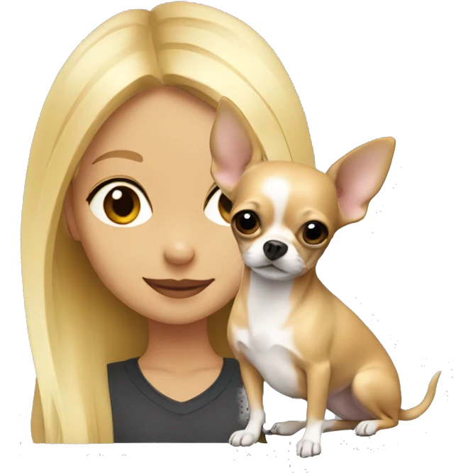 Chihuahua with blonde girl emoji