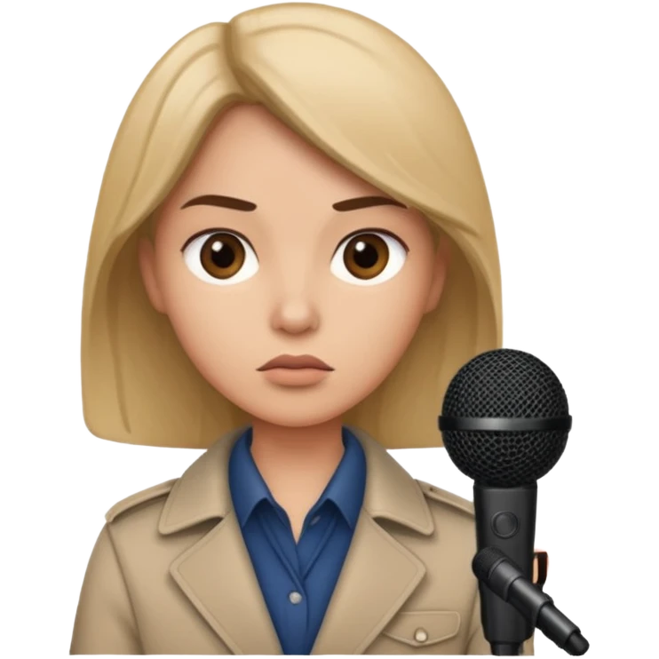 a journalist with a microphone emoji