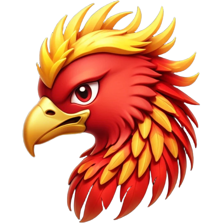 Cinematic Battle-Hardened Mystical Fire Phoenix Portrait Emoji, head bowed slightly in a moment of raw resilience, revealing a form etched with the wear of relentless conflict. Ragged, scorched plumage and half-closed, determined eyes speak to battles fought and won. Rendered with authentic detail and dramatic natural light that accentuates every scar and burn, high shine, this portrayal blends vulnerability with hardened strength, outlined in a soft glow that captures the essence of a phoenix tempered by the fires of combat. emoji