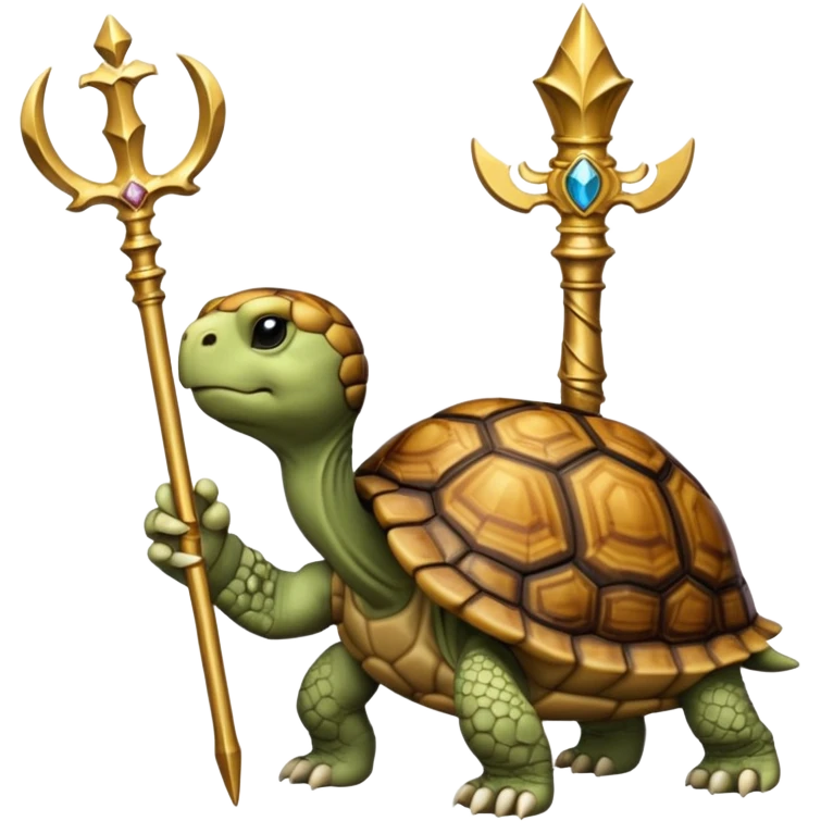 royal staff tortiose with scepter in left hand emoji