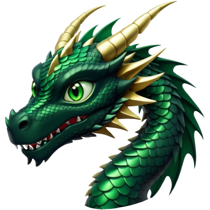 black dragon, green eyes emoji