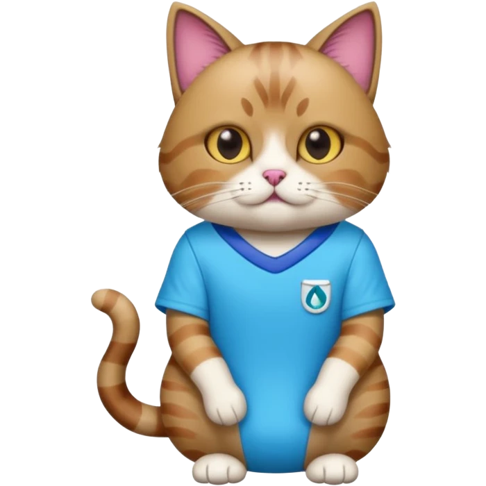 Weird cat wearing skibidi toilet shirt emoji