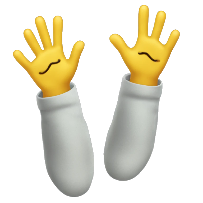 Combine waving hand and feet emoji called waving feet, feet with extra finger growing from heel, with ye in the middle of feet emoji