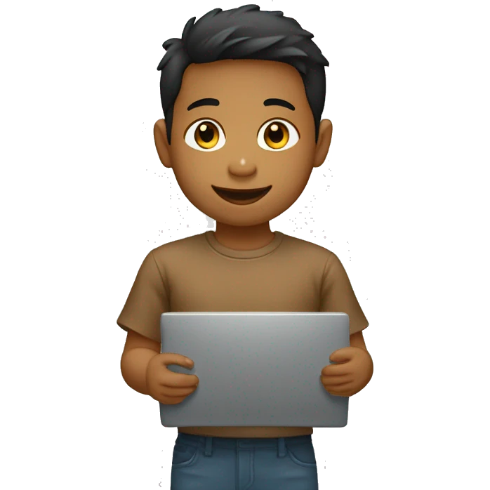 niños con computadoras  emoji