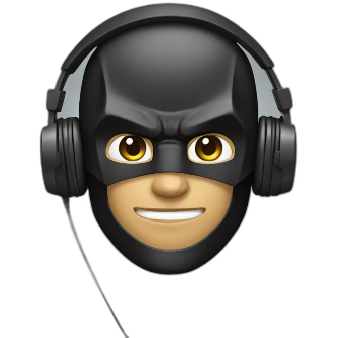batman with headphone emoji