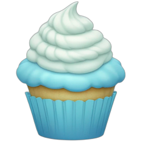 Happy light blue cupcake emoji