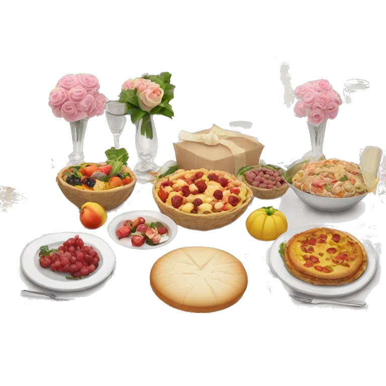 Wedding table with food emoji