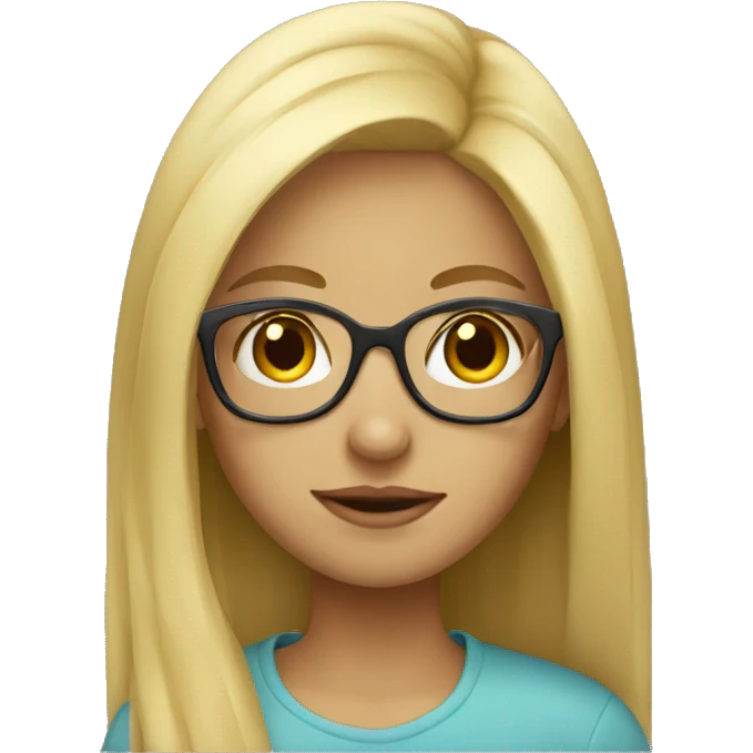 blond girl with glasses emoji
