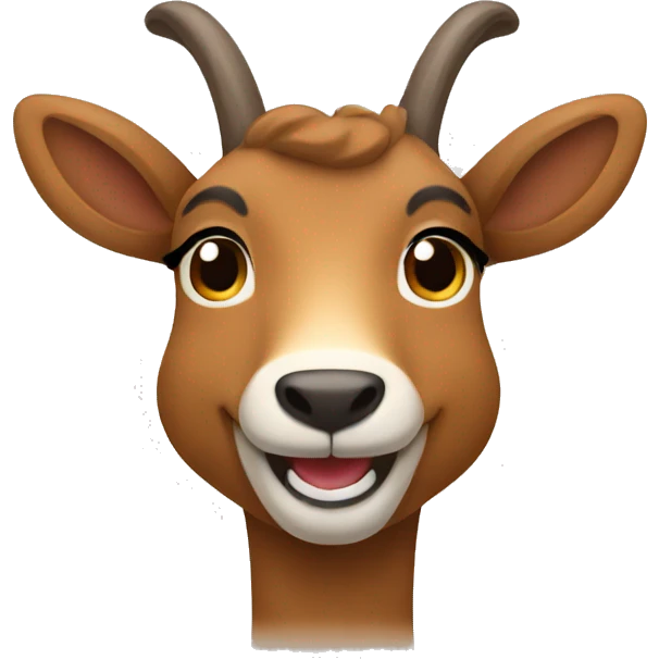 happy smiling brown chamois front emoji
