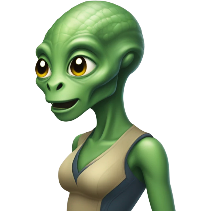 Alien reptilian woman, working emoji