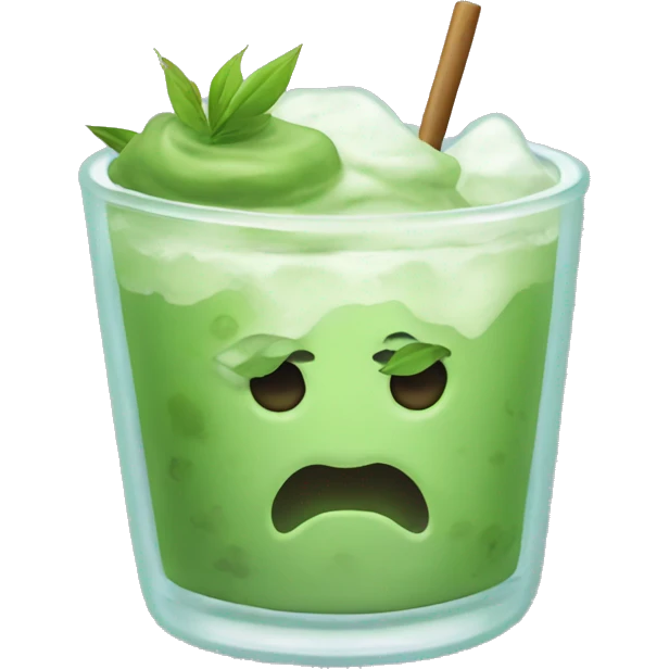 Iced matcha with heard emoji