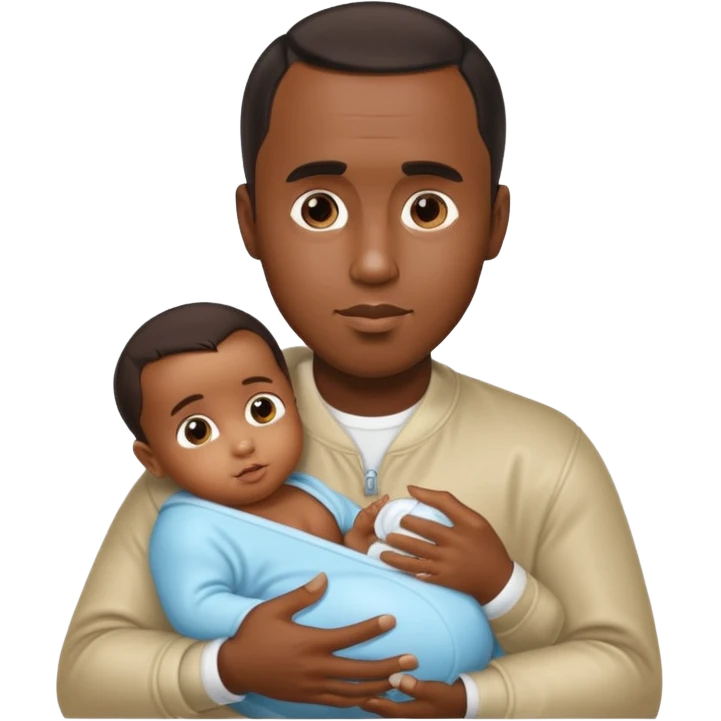 Sean “Diddy” Combs with baby oil and a very small infant emoji