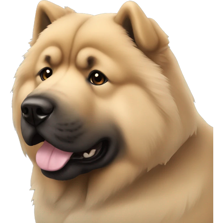 Beige grey chow-chow black muzzle emoji