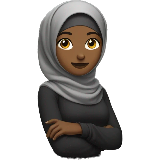 Black hijabi shoulders shrugging  emoji