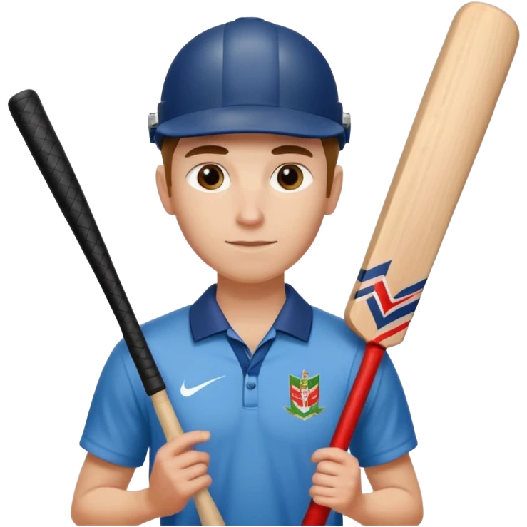 Cricketer with Cricket Bat emoji