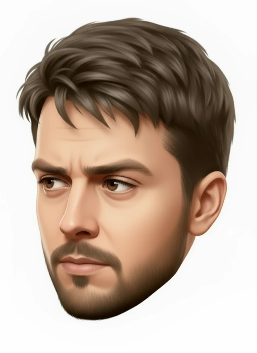 нарисуй этого человека чтобы он смотрел глазами в противоположную сторону, без фона emoji