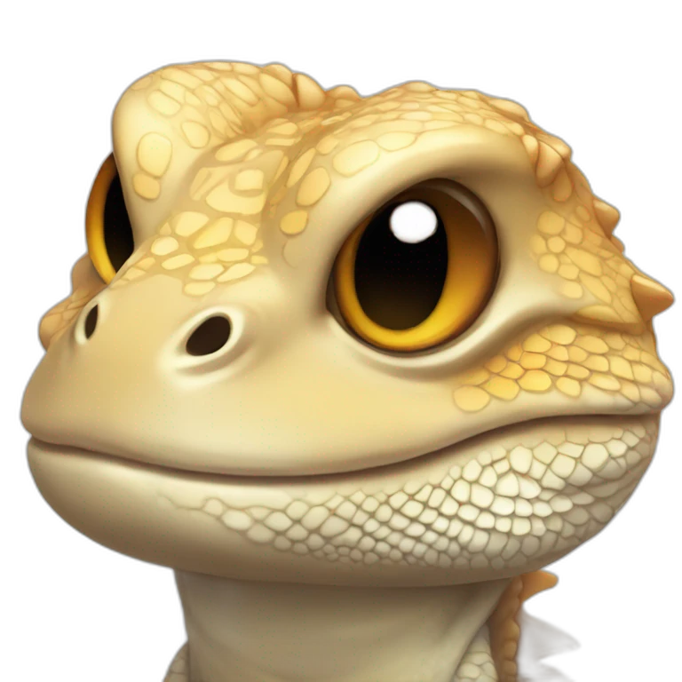 chibi bearded dragon head 3/4 perspective emoji