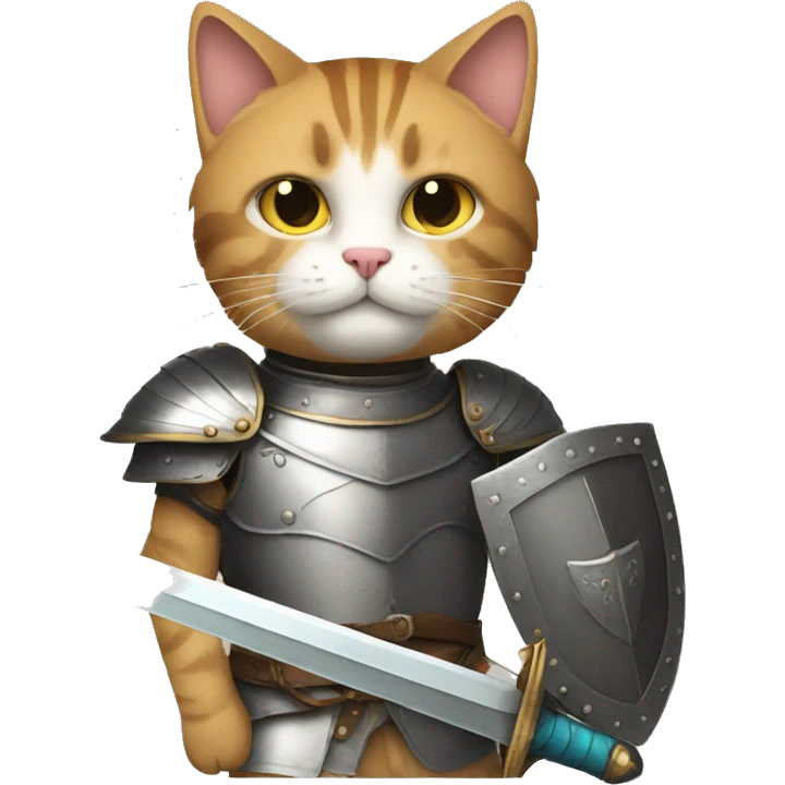 a cat with sword and armor emoji
