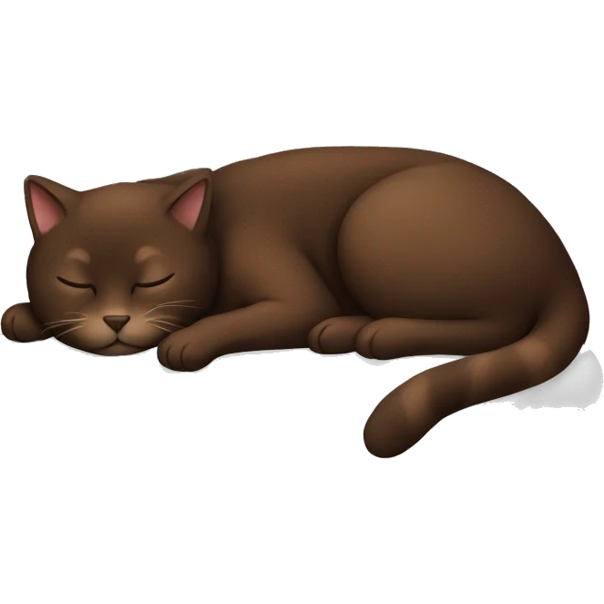sleeping deep brown cat emoji