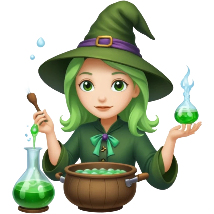 green witch cooking potion emoji