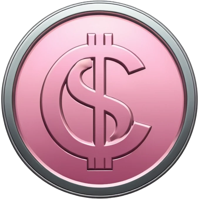 Pink coin with dollar sign on it emoji