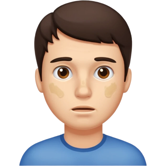 brunette man with lots of acne emoji