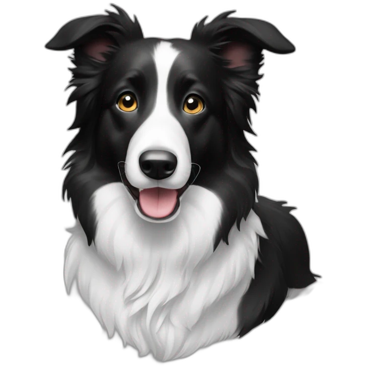 boarder collie black and white emoji