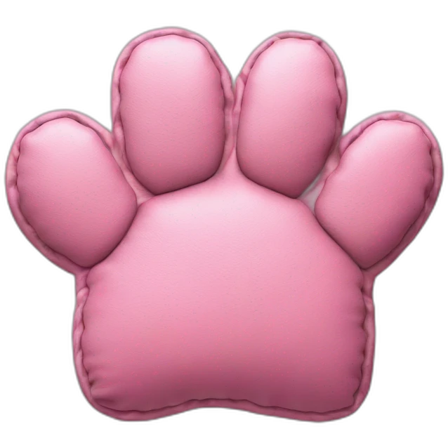 Pink leather paw print shaped cushion emoji