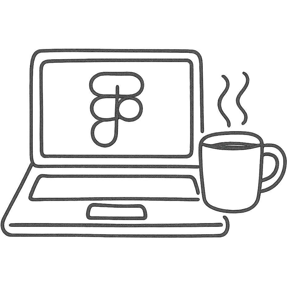 laptop + figma + coffee emoji