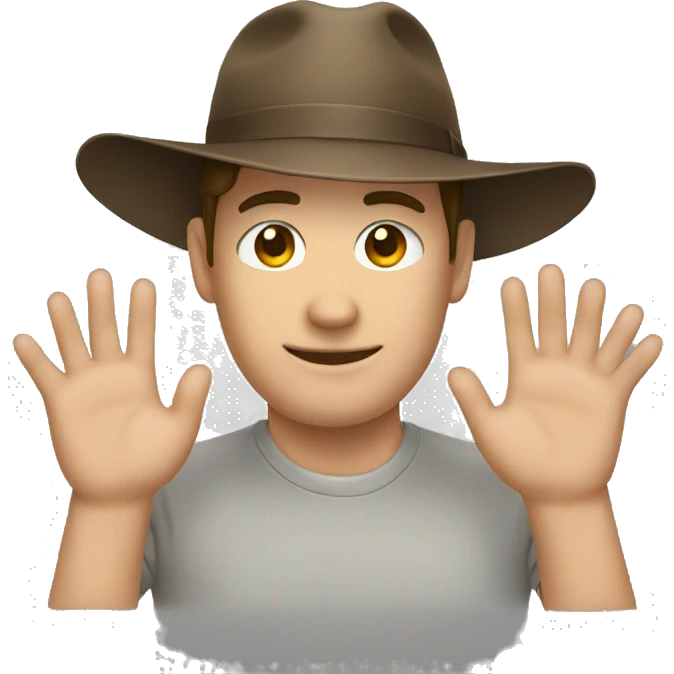 man hands on hat emoji